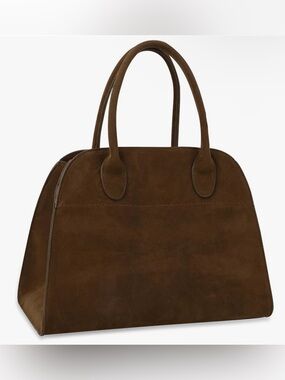 Suede Tote Bag with removable bag charm
